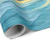 Kustolieverfschilderij Zon en golven Decoupage Cadeaupapier (Rol Hoek)