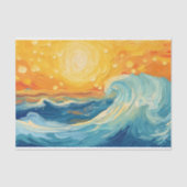 Kustolieverfschilderij Zon en golven Decoupage Tissuepapier (Voorkant)