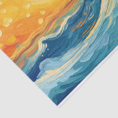 Kustolieverfschilderij Zon en golven Decoupage Tissuepapier (Detail)