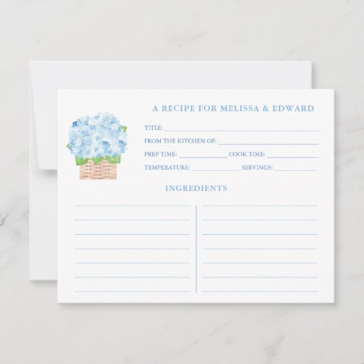 Kustoma Blue Hydrangea Recept Kaart (Voorkant)