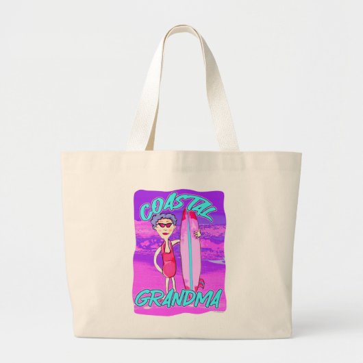 Kustoma Epic Beach Trend Cartoon Grote Tote Bag (Voorkant)