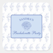 Kustoma oma strand Bach vrijgezellenfeest Vierkante Sticker (Voorkant)