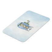 Kustonderzeeër Nautical Blue Submarine Waterverf Magneet (Linkerzijde)