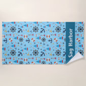 Kustontsnapping Badhanddoek met Zeevaartthema (Voorkant)
