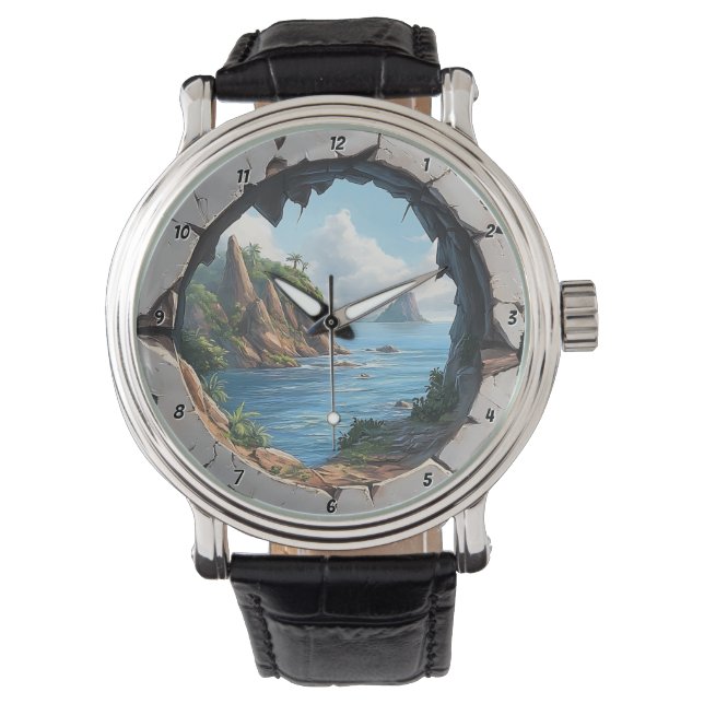 Kustontsnapping" - Nautilus gebroken venster Horloge (Voorkant)