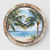 Kustontsnapping" - Nautisch venster Tropisch Grote Klok (Voorkant)