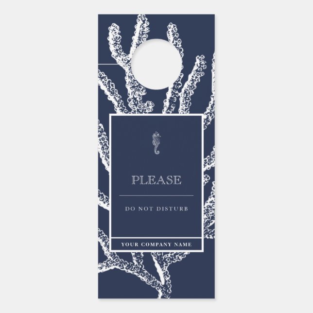 Kustontsnapping: Nautisch zeepaardje & koraal Deurhanger (Voorkant)