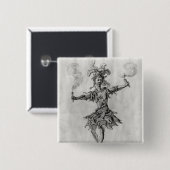 Kustontwerp voor het ballet "Medusa" Vierkante Button 5,1 Cm (Voorkant /achterkant)