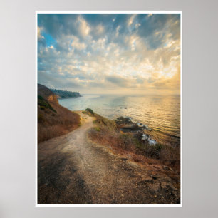 Kustpad Zonsondergang Licht Landschap Strand Kunst Poster