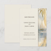 Kustpalm Save The Date-kaart Date (Voorkant / Achterkant)