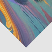 Kustpalm Sinaasappel Zonsondergang Illustratie Tissuepapier (Detail)