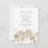 Kustpalm Trees Wedding Kaart (Voorkant)