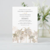 Kustpalm Trees Wedding Kaart (Staand voorkant)