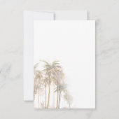 Kustpalm Trees Wedding Kaart (Achterkant)