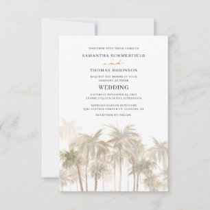 Kustpalm Trees Wedding Kaart