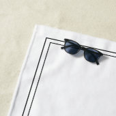 Kustpalm zwart-wit monogram strandlaken (In situ)