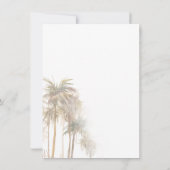 Kustpalmbomen Moderne Waterverf bruiloft Kaart (Achterkant)