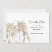 Kustpalmboom en QR-code trouwkaart Save The Date (Voorkant)