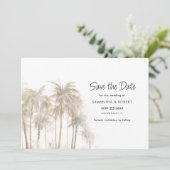 Kustpalmboom en QR-code trouwkaart Save The Date (Staand voorkant)