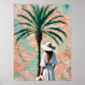 Kustpalmboom Reizen Muurkunst | Mediterraan Poster (Voorkant)