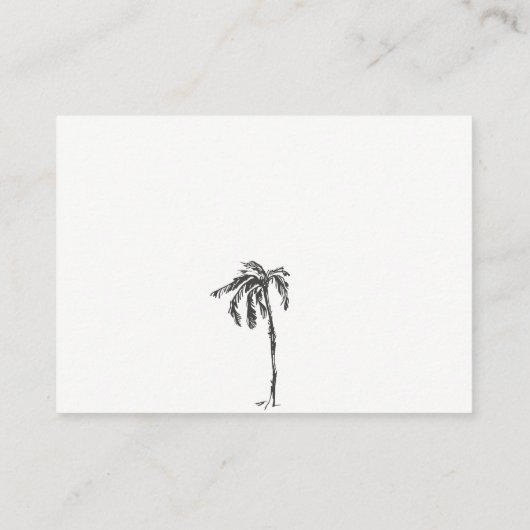 Kustpalmboom schets bruidswensput informatiekaartje (Achterkant)