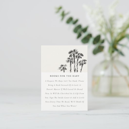 Kustpalmboom schetsboeken voor Baby shower Informatiekaartje (Staand voorkant)