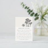 Kustpalmboom schetsboeken voor babyshower informatiekaartje (Staand voorkant)