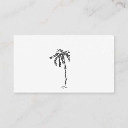 Kustpalmboom schetsweergave babyfeestje informatiekaartje (Achterkant)