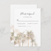 Kustpalmen Waterverf Bestemming Bruiloft RSVP Kaartje (Voorkant / Achterkant)