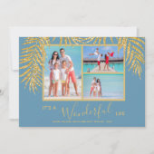 Kustpalmfotocollage kerstmis feestdagenkaart (Voorkant)