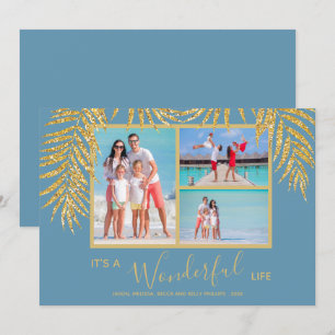 Kustpalmfotocollage kerstmis feestdagenkaart