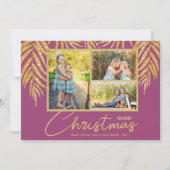 Kustpalmfotocollage kerstmis feestdagenkaart (Voorkant)