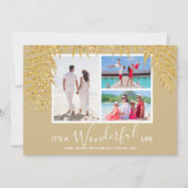 Kustpalmfotocollage kerstmis feestdagenkaart (Voorkant)