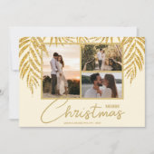 Kustpalmfotocollage kerstmis feestdagenkaart (Voorkant)
