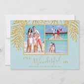 Kustpalmfotocollage kerstmis feestdagenkaart (Voorkant)