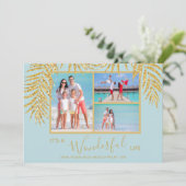 Kustpalmfotocollage kerstmis feestdagenkaart (Staand voorkant)