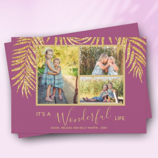 Kustpalms Kaart kerstfeestdag met collage-foto's