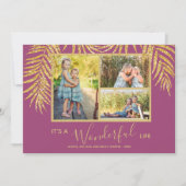 Kustpalms Kaart kerstfeestdag met collage-foto's (Voorkant)