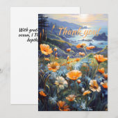 Kustpapaver Zeegezicht Bedankkaart (Voorkant / Achterkant)