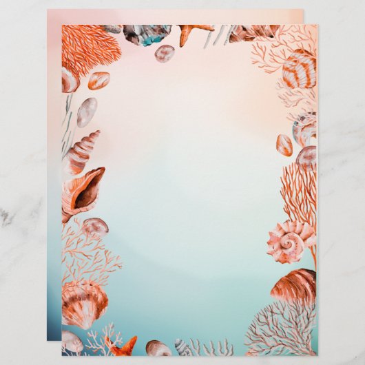 Kustpapier briefhoofd (Voorkant / Achterkant)