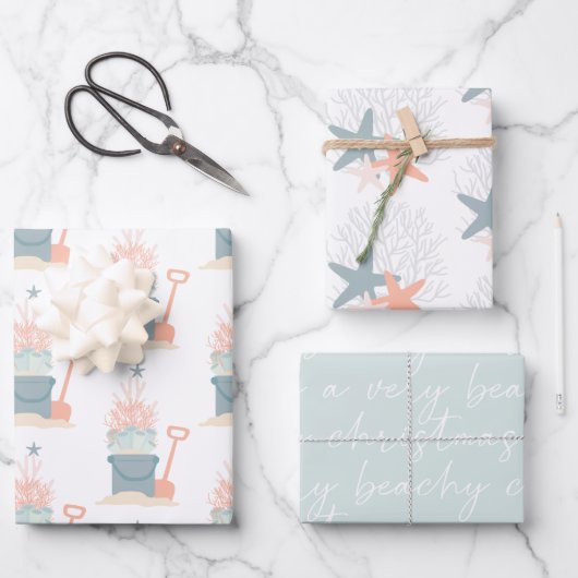 Kustpapier voor kerstkaarten met kerstinslag in de inpakpapier vel (Voorkant)