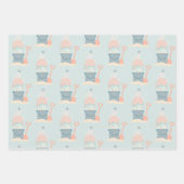 Kustpapier voor kerstkaarten met kerstinslag in de inpakpapier vel (Voorkant)