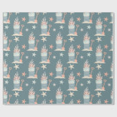 Kustpapier voor kerstmarinesap cadeaupapier (Vlak)