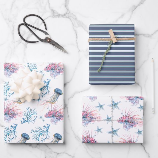 Kustpapier voor tropische visvangst Waterverf Inpakpapier Vel (Voorkant)