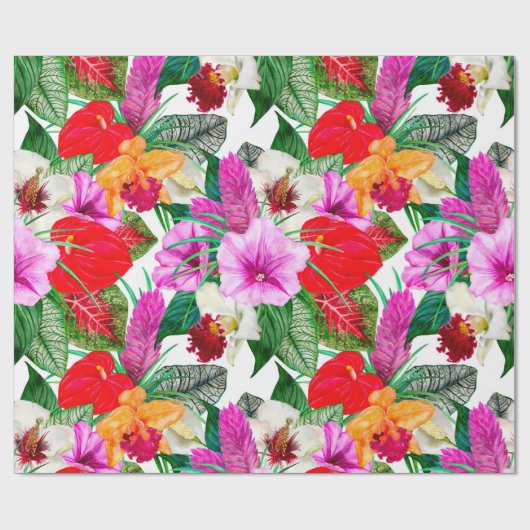 Kustparadijs bloeit cadeaupapier (Vlak)