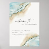 Kustparen voor Zee met golfband — Welkom Poster (Voorkant)