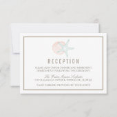 Kustpastels Bruiloft Receptie Kaart (Voorkant)