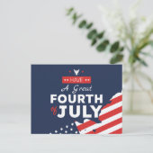 Kustpatriottische groeten 4 juli feestdagenkaart (Staand voorkant)