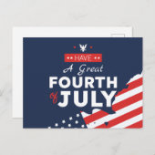 Kustpatriottische groeten 4 juli feestdagenkaart (Voorkant / Achterkant)