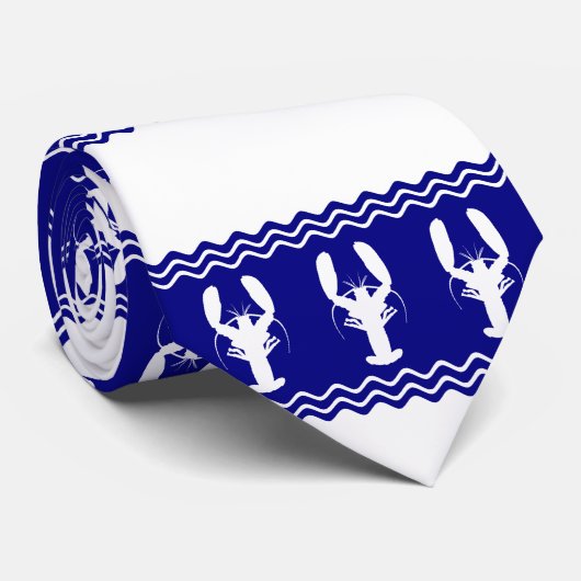 Kustpatroon met witte blauwe streep stropdas (Opgerold)